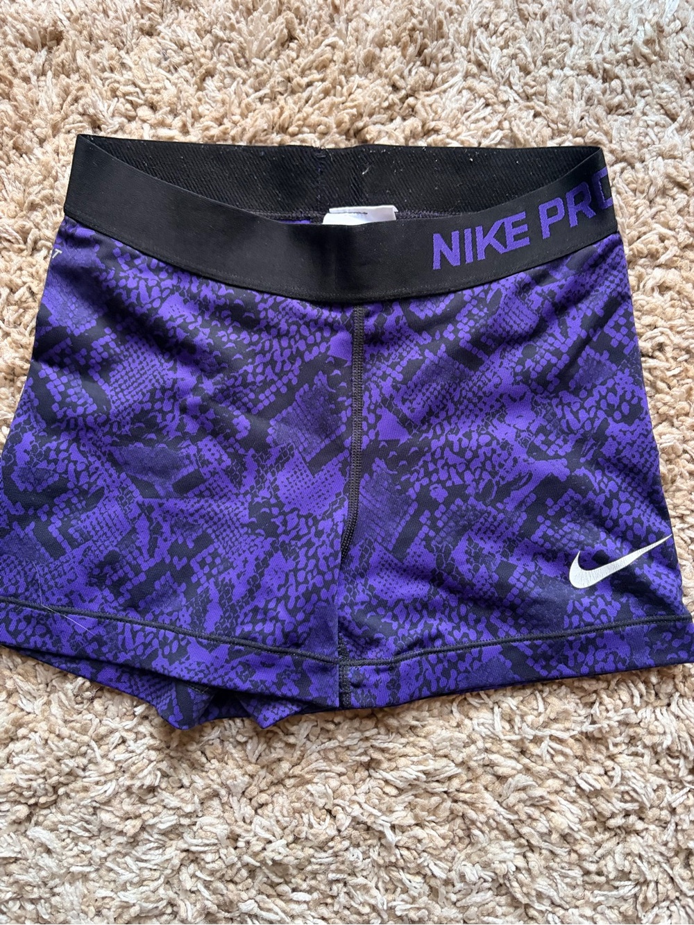 Nike Purple Patterned Women's Compression Shorts
